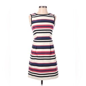 J Crew Striped Dress A Line White Blue Red Black